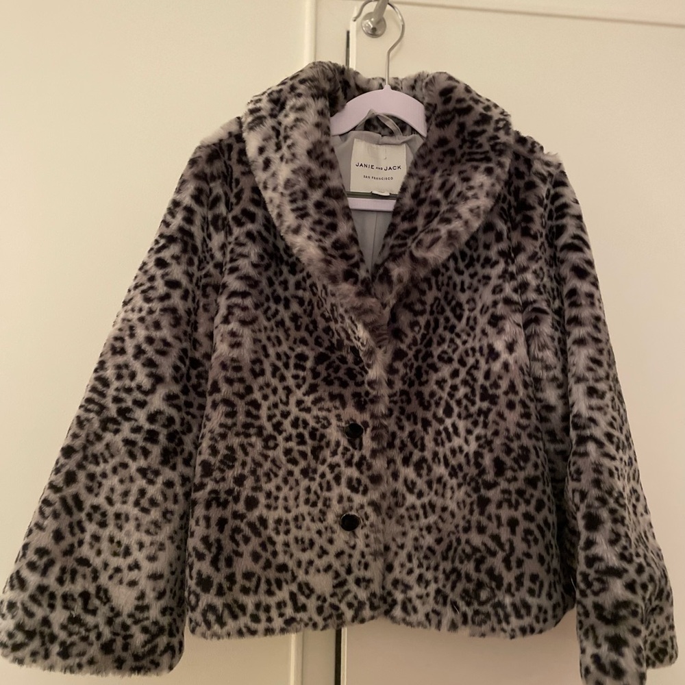 Snow Leopard Faux Fur Coat